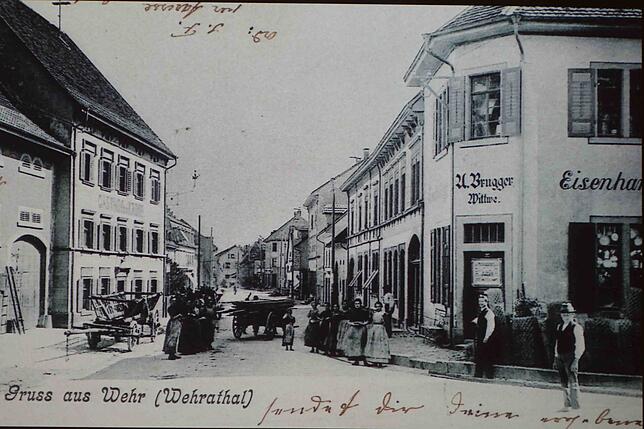 Eine Grusskarte aus Wehr vom Ende des 19. Jahrhunderts.