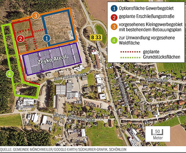 Bild 1: Mönchweiler plant mehr Gewerbefläche