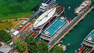Die neue LNG-Fähre &bdquo;Richmond&ldquo; wurde bereits im Juni getauft. Mitte August ist sie jedoch immer noch nicht auf dem Bodensee ...