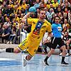 Die Konstanzer Drittliga-Handballer (Michel Stotz am Ball) hatten gegen Leutershausen keinen guten Tag erwischt.