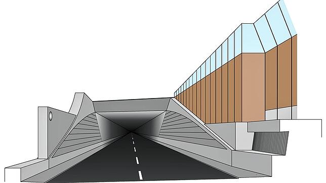So etwa könnte die Einfahrt zum Tunnel Röhrenberg aussehen. Doch bis das Bauwerk am Rand von Allensbach fertiggestellt ist, wird es noch ...