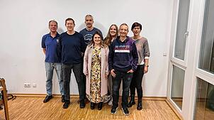 Die Vorstandsmitglieder des Musikvereins Eggingen (von links): Thomas Eichin, Fabian Amann, Christopher Waldvogel, Anna Keßler, Jasmin ...