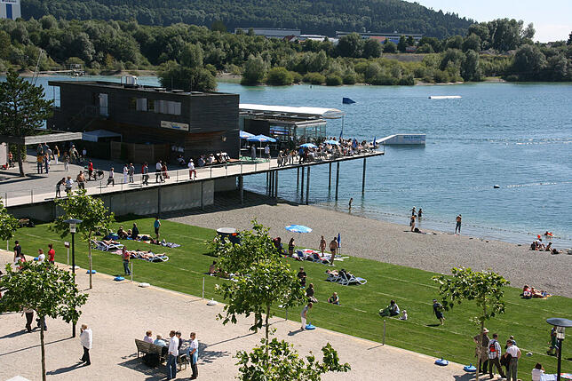 Das Strandbad im Seepark Linzgau.