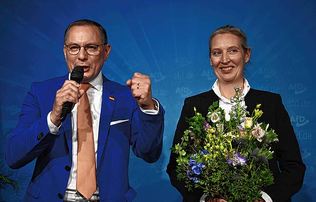 Tino Chrupalla und Alice Weidel Sehen ihre Partei bereit für Regierungsverantwortung: Die AfD-Bundessprecher Tino Chrupalla und Alice Weidel.