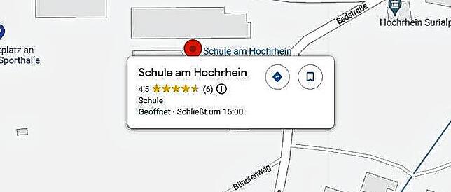 4,5 Sterne hat die Schule am Hochrhein derzeit.