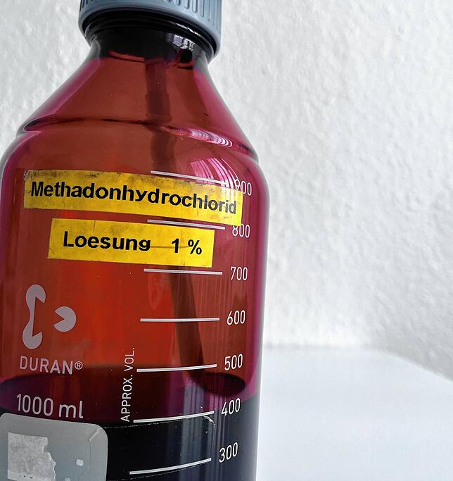 Winfried Kadows Patienten erhalten beispielsweise Methadon, hier als Lösung zum Einnehmen.