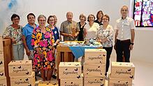 Sie freuen sich, dass das Projekt „Segensboxen“ mit einer Spende des Hospizfördervereins realisiert werden konnte. Im Bild (von links) ...