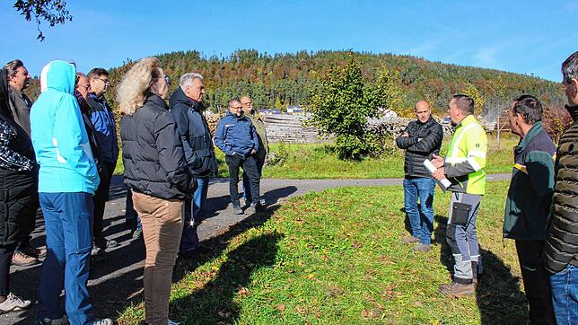 Der Immendinger Rat informiert sich bei seiner Waldbegehung auch über das Nassholzlager der Gemeinde. Der Lagerplatz an der Donau bei ...