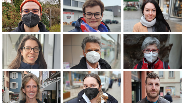 Maske auf oder ab? Neun Menschen zeigen, wofür sie sich entschieden haben. Wie auch weitere Befragte erklären sie ihre Entscheidung in ...