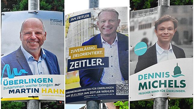 Für die anstehen Wahl zum Oberbürgermeister Überlingens stehen bisher drei Kandidaten fest: Martin Hahn, Dennis Michels und Jan Zeitler. ...