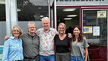 Das Kinderchancen-Team (von links) organisiert eine Podiumsdiskussion mit Sozialminister Manfred Lucha: Regina Brütsch, Wolfgang ...