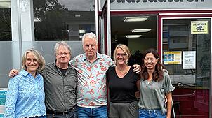 Das Kinderchancen-Team (von links) organisiert eine Podiumsdiskussion mit Sozialminister Manfred Lucha: Regina Brütsch, Wolfgang ...