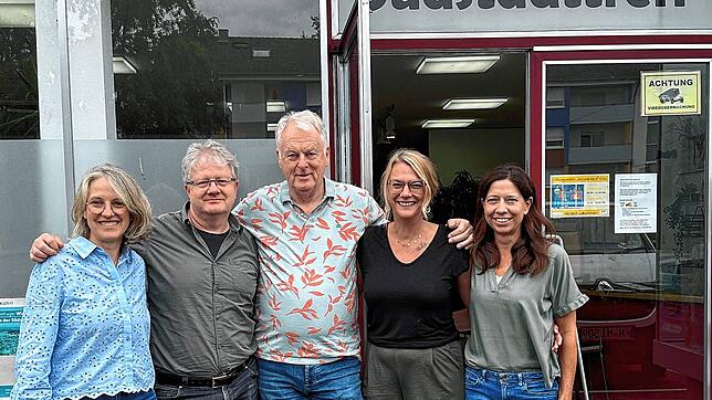 Das Kinderchancen-Team (von links) organisiert eine Podiumsdiskussion mit Sozialminister Manfred Lucha: Regina Brütsch, Wolfgang ...