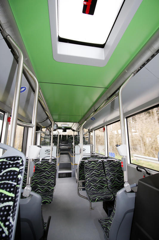 Die Busse sind vom polnischen Hersteller Solaris und zeichnen sich laut VGVS durch ein erfrischendes Design aus. Die grüne Deckenfarbe ...