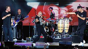 Smudo, Thomas D. und Michi Beck (vorn, von links) sind mit And.Ypsilon die Fantastischen Vier. Das Foto entstand bei ihrem Open Air 2019 ...