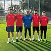 Die Neuzugänge beim SV Geisingen mit ihrem Trainer (von links:) Valerio Pasquale, Claudius Hirt, Heinz Jäger (Trainer), Atila Yüce und ...