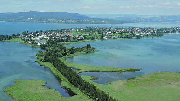 Ein Blick auf die Insel Reichenau im August 2015.