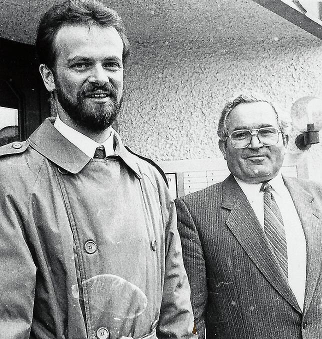 Bernhard Volk und sein Vorgänger Alfons Fritschi.