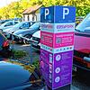 Infosäule zum Handyparken auf dem Meersburger Sommertal-Parkplatz.