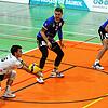 Der TV Mimmenhausen (Libero Johann Reusch, von links, Jan Jalowietzki und Jonas Hoffmann) wurde vom ASV Dachau deutlich mit 0:3 geschlagen.