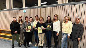 Fröhliche Gesichter beim TV Dangstetten (von links): Anja Peter (Schriftführerin), Nathalie Kulke, (Jugendvertreterin), Silvia Barabas ...