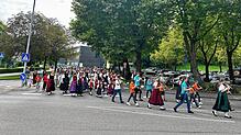 Bild : Strahlende Gesichter beim Kinderumzug der 556. Waldshuter Chilbi