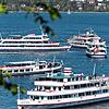 Die Schiffe der Bodensee-Schifffahrtsbetriebe (BSB) sind bald wieder auf dem See &ndash; wie hier 2017 bei der Flottensternfahrt vor der ...