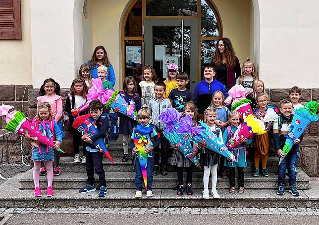 Die Klasse 1/2a der Gemeinschaftsschule Mönchweiler mit Klassenlehrerin Gundula Erchinger-Adis.