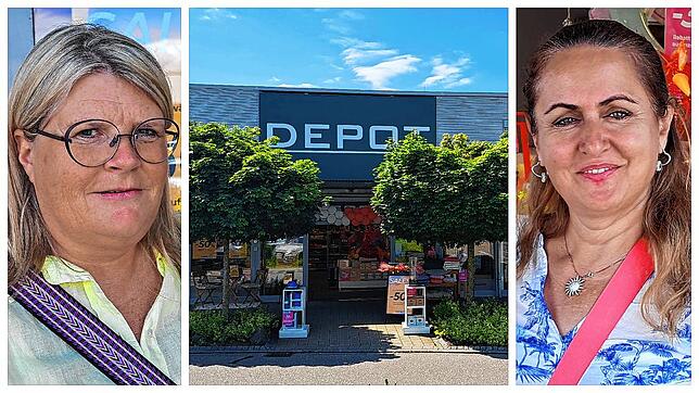 Die beiden Kundinnen Remzije Mehmedi (rechts) und Priska Meyer /links) fänden die eventuelle Schließung der Depot-Filiale in Laufenburg ...