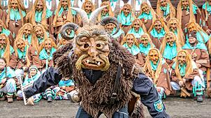 Der Deumus ist eine der drei Maskengruppen des Narrenvereins Wäsenstecher Ruhestetten.