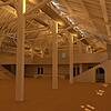So sehen die Pläne für die sanierte Scheffelhalle aus: Die abgehängte Decke soll rückgebaut und das Dachgebälk wieder freigelegt werden.