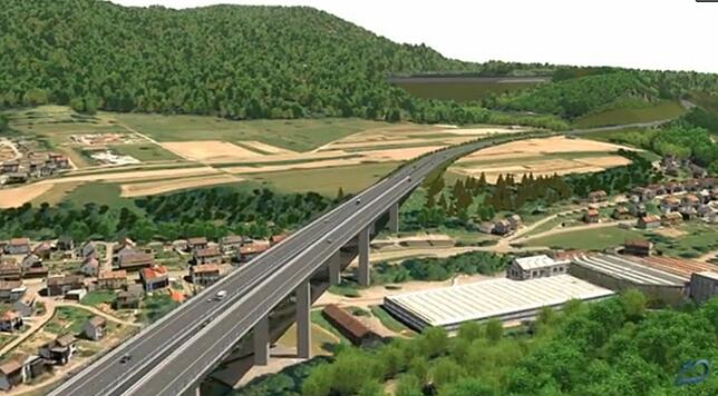 Die bislang amtliche Bergtrasse führt mit einer Brücke über Öflingen und anschließend südlich des Bergsees an Bad Säckingen vorbei.