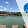 Bei Hauenstein am Hochrhein liegt der Rheinpegel gerade so niedrig wie noch nie um diese Jahreszeit.
