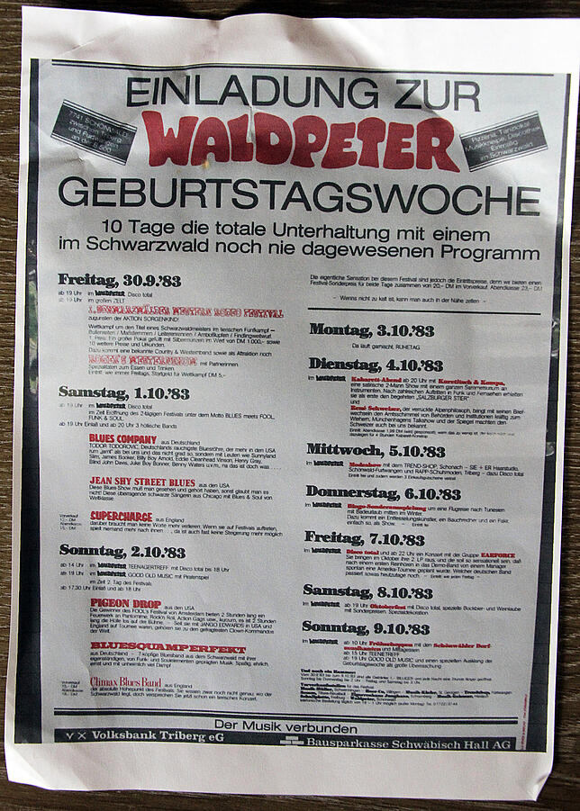 Waldpeter-Werbeplakat aus dem Jahr 1983.