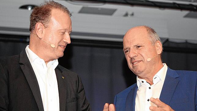 Ein Bild von der ersten SÜDKURIER-Podiumsdiskussion. Am 21. November kommt es zu einer Neuauflage des Duells zwischen Jan Zeitler ...