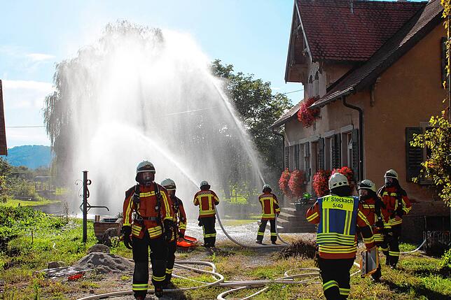 Die Feuerwehrübung war auf dem ganzen Areal, auch am bewohnten Haus.