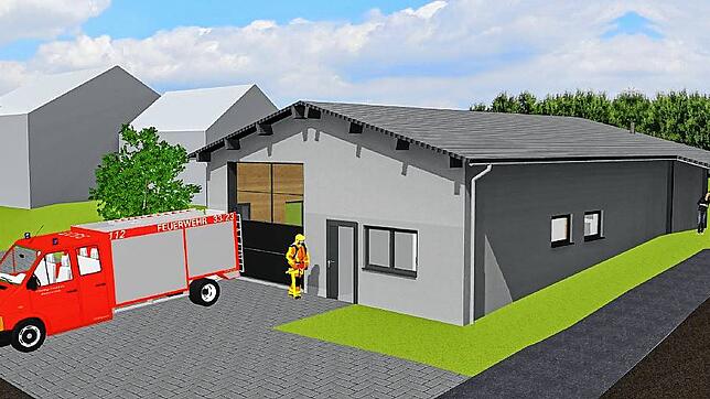 So soll das neue Feuerwehrgerätehaus in Unterbränd einmal aussehen. Allerdings nun in Massivbauweise statt in Holz.