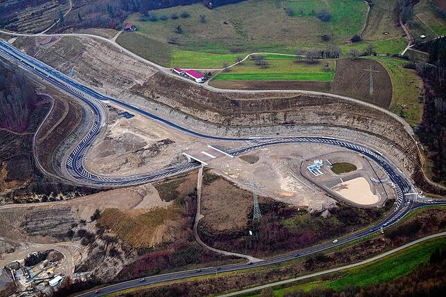 Die neue A98-Anschlussstelle in Minseln.