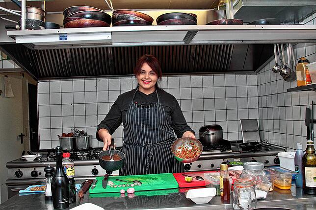 2017 kocht Luisa Zerbo zusammen mit dem SÜDKURIER in der Da Gino Küche.