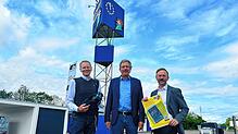 Dirk Werner, Jan Goschmann und Tobias Ertl freuen sich auf viele Besucher bei der Südwestmesse, die am Samstag, 14. Juni, beginnt.