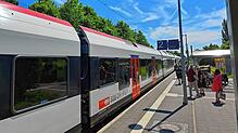 Ein Seehas der SBB am Haltepunkt Wollmatingen: Am Freitag, 20. Juni, lief der Bahnverkehr bis zum Nachmittag erneut nur eingeschränkt.
