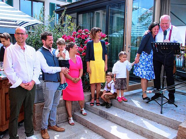 Ein außergewöhnliche Hotelier-Familie feiert den 200. Geburtstag ihres Betriebs Hirschen in Horn (von rechts): Sebastian, Martin, Emil, ...