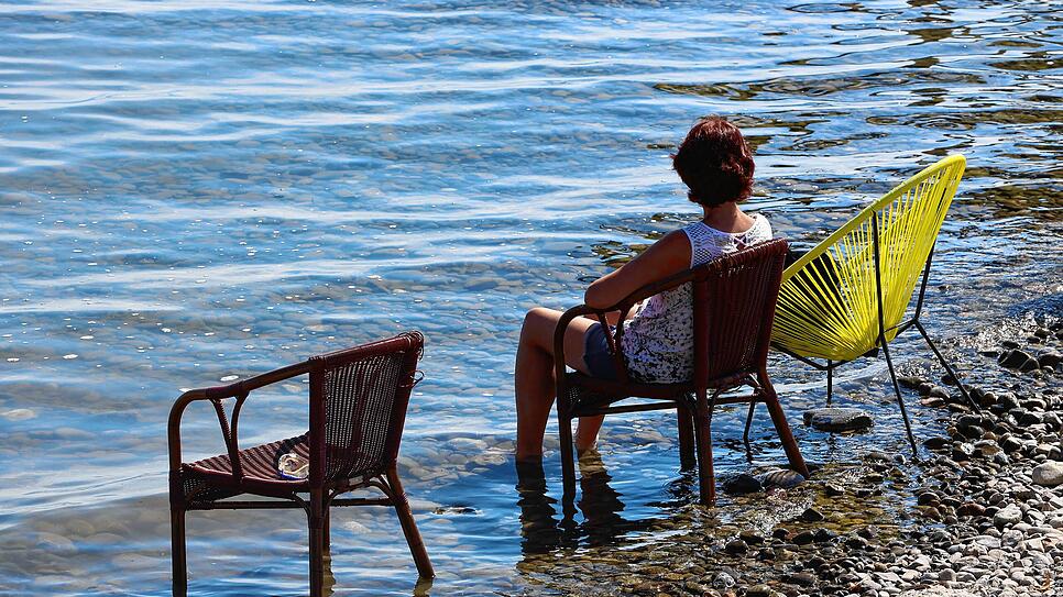 Abkühlen im Bodensee bei über 30 Grad.