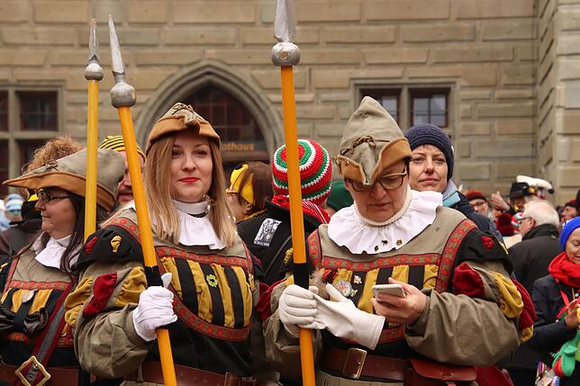 Landsknechte aus Rottweil: Zu Besuch beim Narrentag in Überlingen.