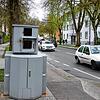 Der Blitzeranhänger der Stadt Singen in der Rielasinger Straße: Am Freitag, 21. April, steht der Blitzermarathon an, bei dem verstärkt ...