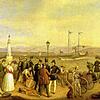 Franz Seraph Stirnbrand hielt in seinem Gemälde von 1846 diese Szene am Hafen in Friedrichshafen fest. Im Hintergrund ist das ...