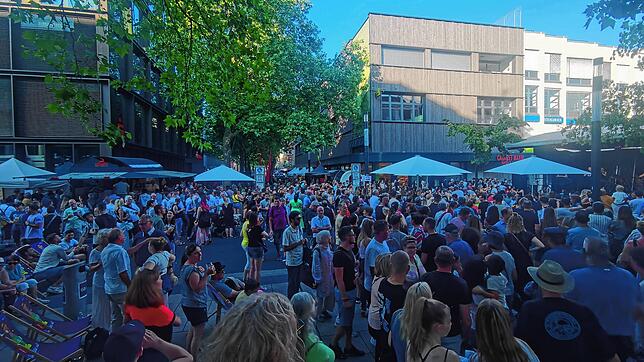 Die Straßen und Plätze der Singener Innenstadt sind voll. Tausende Menschen tummelten sich in der Stadt um gemeinsam zu feiern.