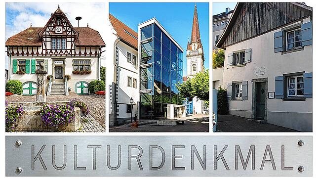 Das alte Rathaus in Iznang, das Österreichische Schlösschen und das Münster sowie die Villa Windschief in Radolfzell – sie sind ...