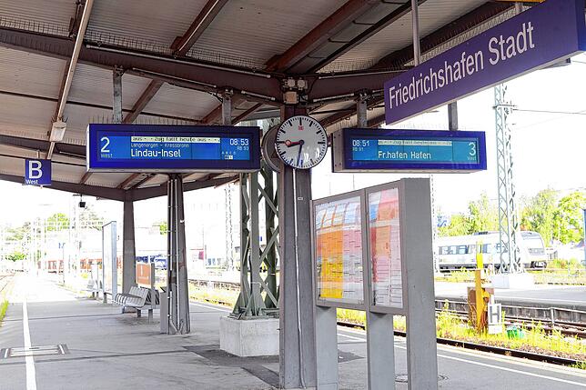 Bahnhof Friedrichshafen: Keine Züge, aber auch wenig Reisende.