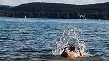 Bei einer Hitzewelle wie dieser bringt nur noch der See die nötige Abkühlung.